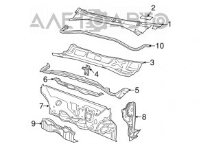Wiper pan plastic Fiat 500 12-19