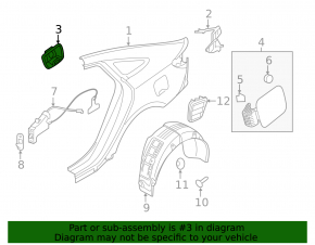 Fuel filler flap housing Hyundai Sonata 15-19