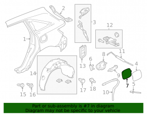Acura MDX 14-16 fuel filler door