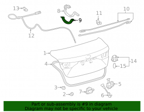Trunk hinge trim right Toyota Avalon 13-18