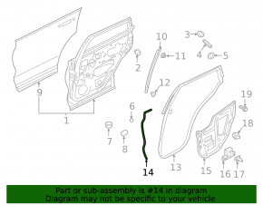Door seal side rear left Infiniti QX50 19-20