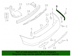 Rear bumper mount right Nissan Rogue 14-20