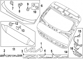 Kia Sportage 23-26 X LINE emblem on the trunk door