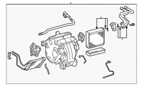 Bare air conditioner housing, left side of Toyota Solara 2004-2008