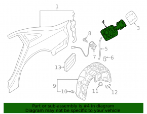 Fuel filler flap housing for Audi A4 B9 17-25