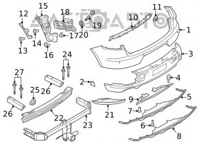 Rear bumper light right Porsche Macan 15-18