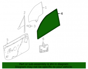 Front left glass seal Porsche Panamera 10-16 inner