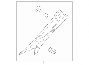 Mercedes H247 GLA 20-26 black front pillar trim, upper right