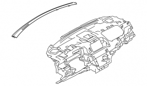 Upper front panel trim for Lincoln MKC 15-19 black, THX, under the windshield