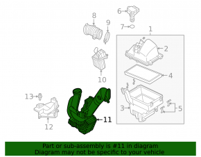 Air duct for filter Mazda3 2.3 03-09