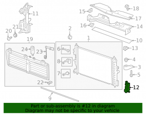 Radiator bracket left Chevrolet Cruze 16- plastic