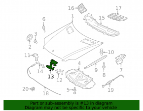 Mercedes W164 ML BAPMIC Bonnet Hook