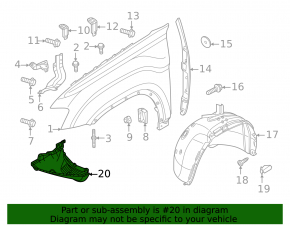 Front right lower fender liner for VW Atlas 24-25