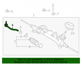 Right steering tip for Nissan Ariya 23-25