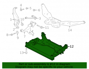 Front subframe Infiniti Q50 14- RWD