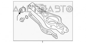 Lower control arm under the rear left spring, Hyundai Sonata 16-19 hybrid