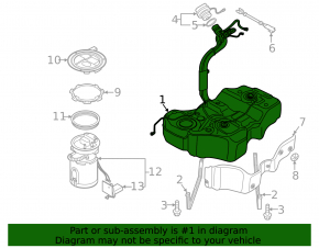 Fuel tank VW Passat b7 12-15 USA diesel