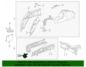 Front right side member nose for Toyota Sienna 21-25