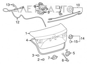 Trunk lid hinge left Toyota Avalon 13-18