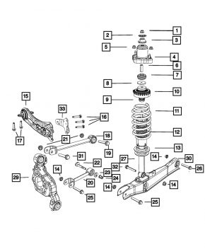 Lower rear left front control arm Chrysler 200 11-14