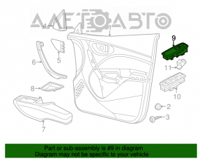 Front left window regulator control for Dodge Dart 13-16