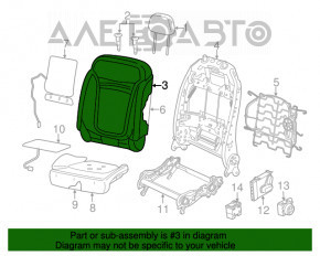 Passenger seat Jeep Renegade 15-17 without airbag, leather black