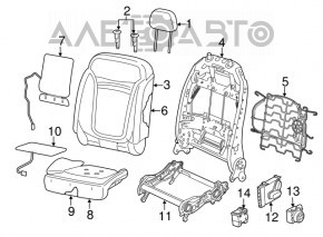 Passenger seat Jeep Renegade 15-17 without airbag, leather black
