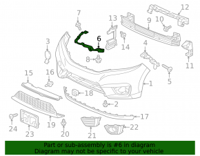 Left front bumper mount for Honda Fit 15-17