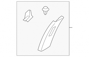 Mitsubishi Outlander 14-22 gray center pillar trim, upper left belt