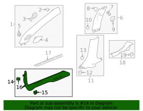 Front left door sill plate for Chevrolet Malibu 16-23 gray