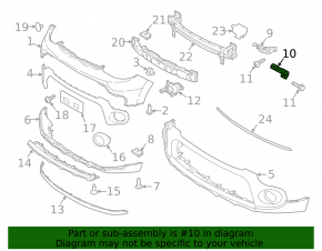 Front bumper mount right wing Kia Soul 14-19