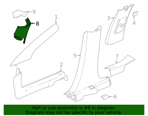 Chevrolet Equinox EV 24-26 black front window trim, right rear