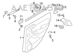 Rear right window lift control trim Subaru Forester 14-18 SJ structure