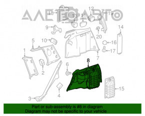 Left arch trim Mercedes GLC 16-22 for electric door, black