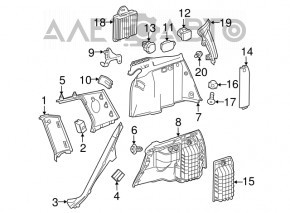 Left arch trim Mercedes GLC 16-22 for electric door, black