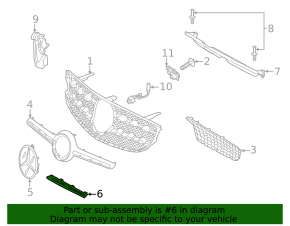 Right-hand grille molding for Mercedes GLC 300 20-22 chrome, AMG pack