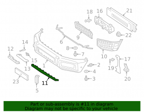 Front bumper central molding G-class W463 G63 AMG 19-24 silver