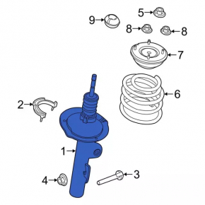 Shock absorber front left Ford Explorer 16-19 fwd