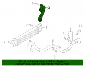 Intercooler pipe right Ford Edge 19- 2.0T assembled broken mount