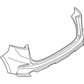 Rear bumper bare Ford Edge 19-22 black, for parking sensors, scratches