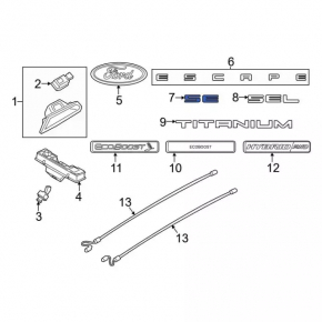 Emblem inscription SE tailgate Ford Escape MK4 20-22