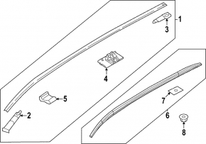 Left longitudinal roof rail for Mazda CX-50 23-25 chrome