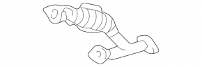 Rusty rear catalytic converter with downpipe for Lexus RX300 98-03