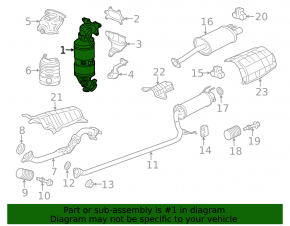 Exhaust manifold with catalytic converter Acura ILX 13-14