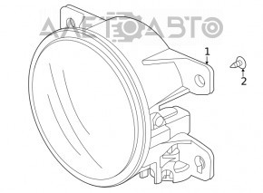 Fog light PTF right Honda CRV 20-22 LED sand