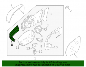 Left side mirror turn signal repeater for VW Atlas 18-25
