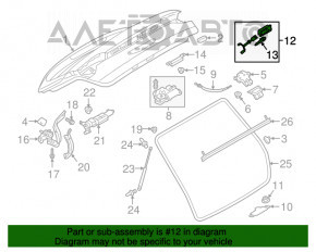 Handle with button for opening the trunk lid outside Audi A4 B9 17-