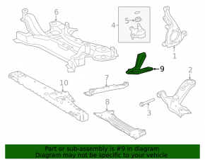 Left front subframe lug for Lexus NX300h 15-21
