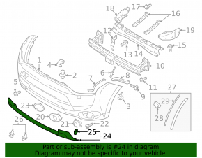 Mitsubishi Outlander 14-15 prerest front bumper lip