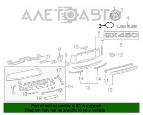 Front grill emblem for Lexus LS460 LS600h 07-09 pre-restyling